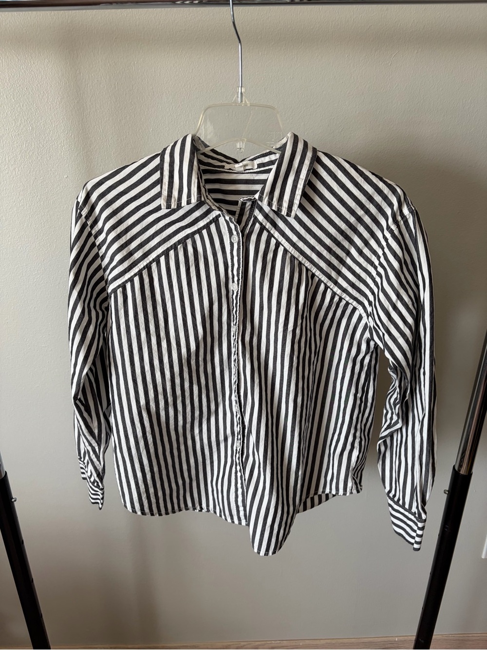 Maurices Black and White Striped Shirt